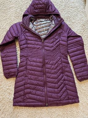 Columbia Women's Hooded Long Puffer Jacket — Plum
